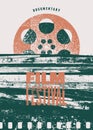 Film Festival documentary typographical vintage grunge style poster design. Retro vector illustration.